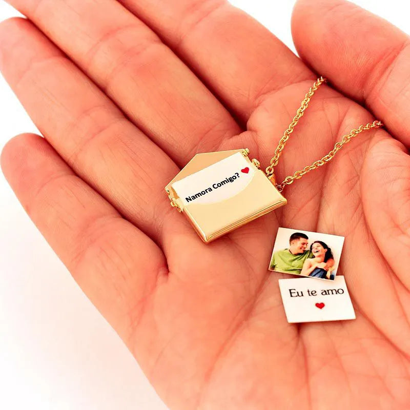Colar Envelope - 'te amo'